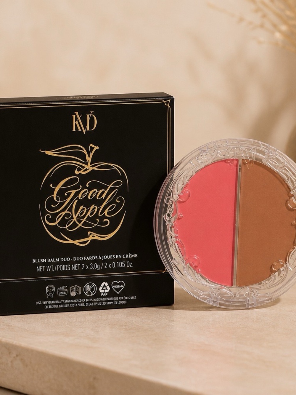 Kat Von D Good Apple Blush Balm Duo — Coral Pink & Warm Brown